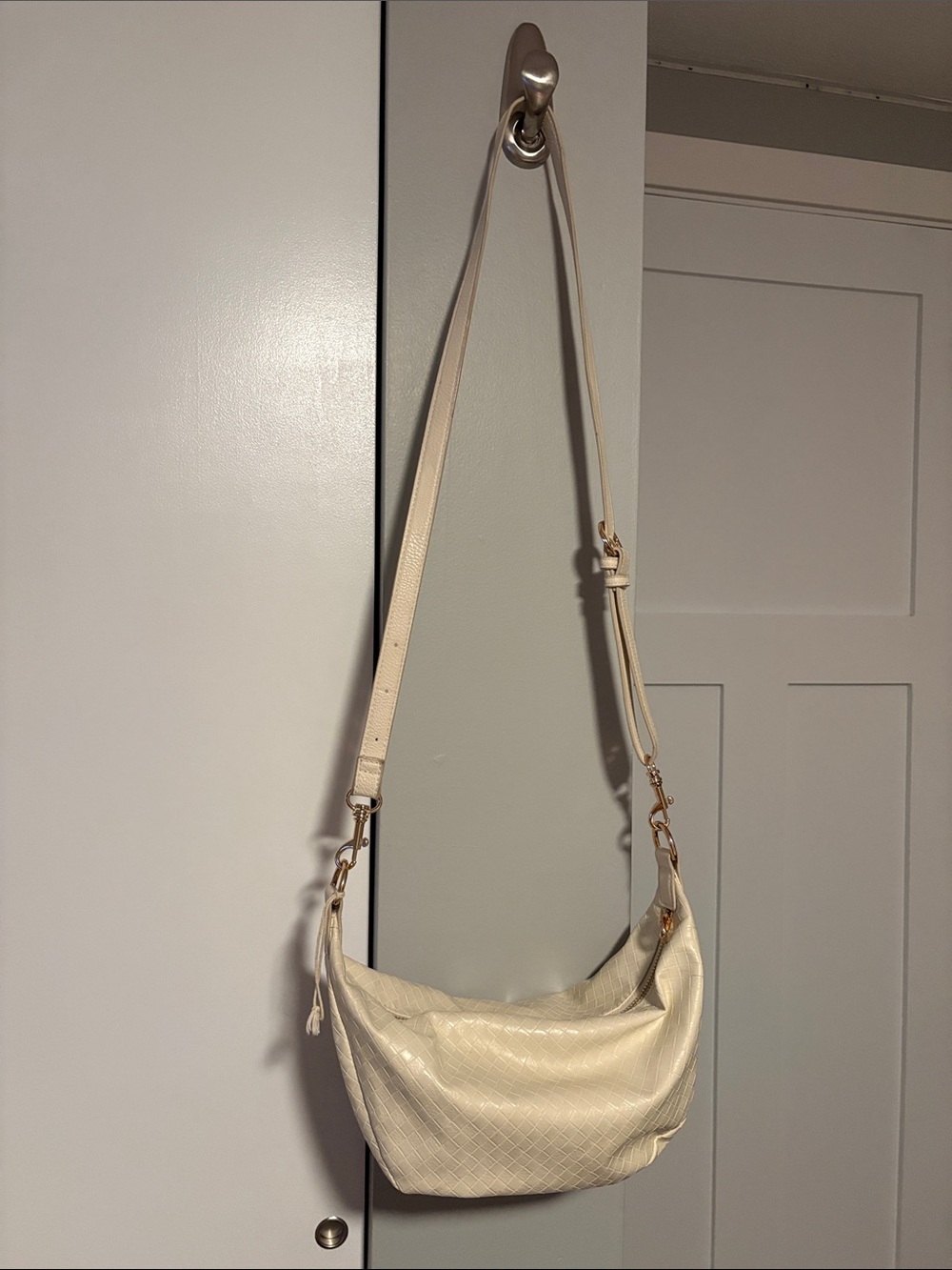 Target Cream Quilted Shoulder Bag with Gold Hardware